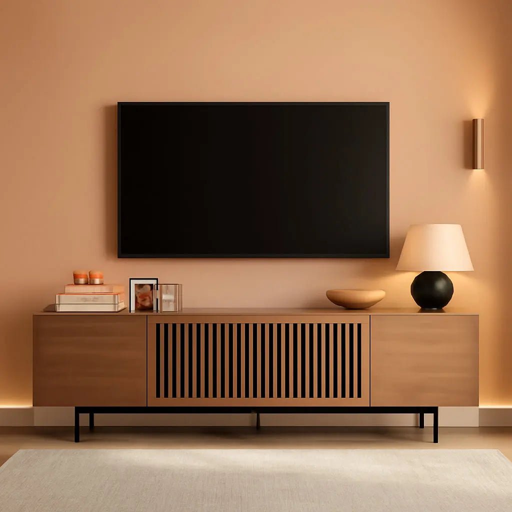 Solid Wood TV Stand For 70 To 75 Inch TV With Walnut Veneer - Get it from Bo