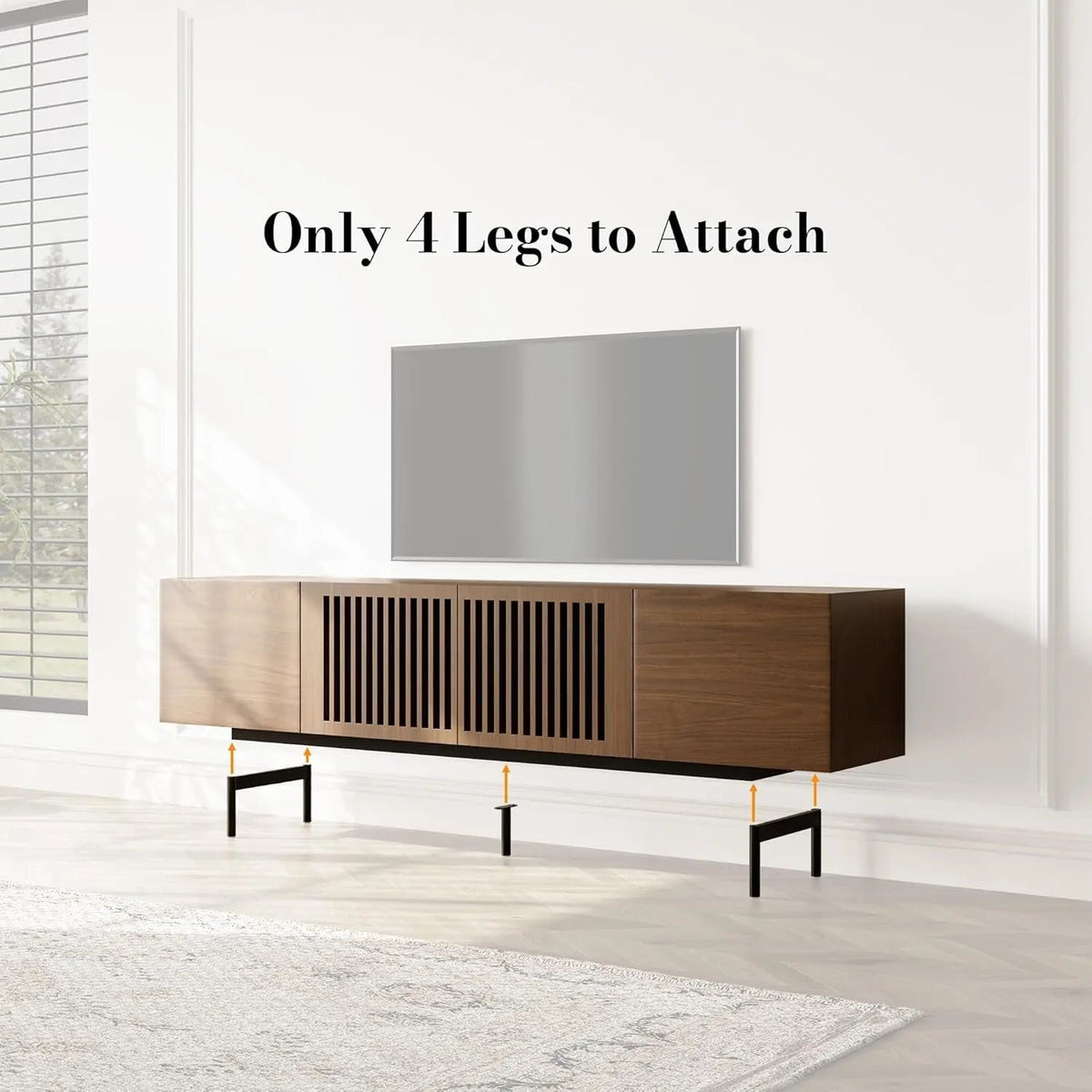Solid Wood TV Stand For 70 To 75 Inch TV With Walnut Veneer - Get it from Bo