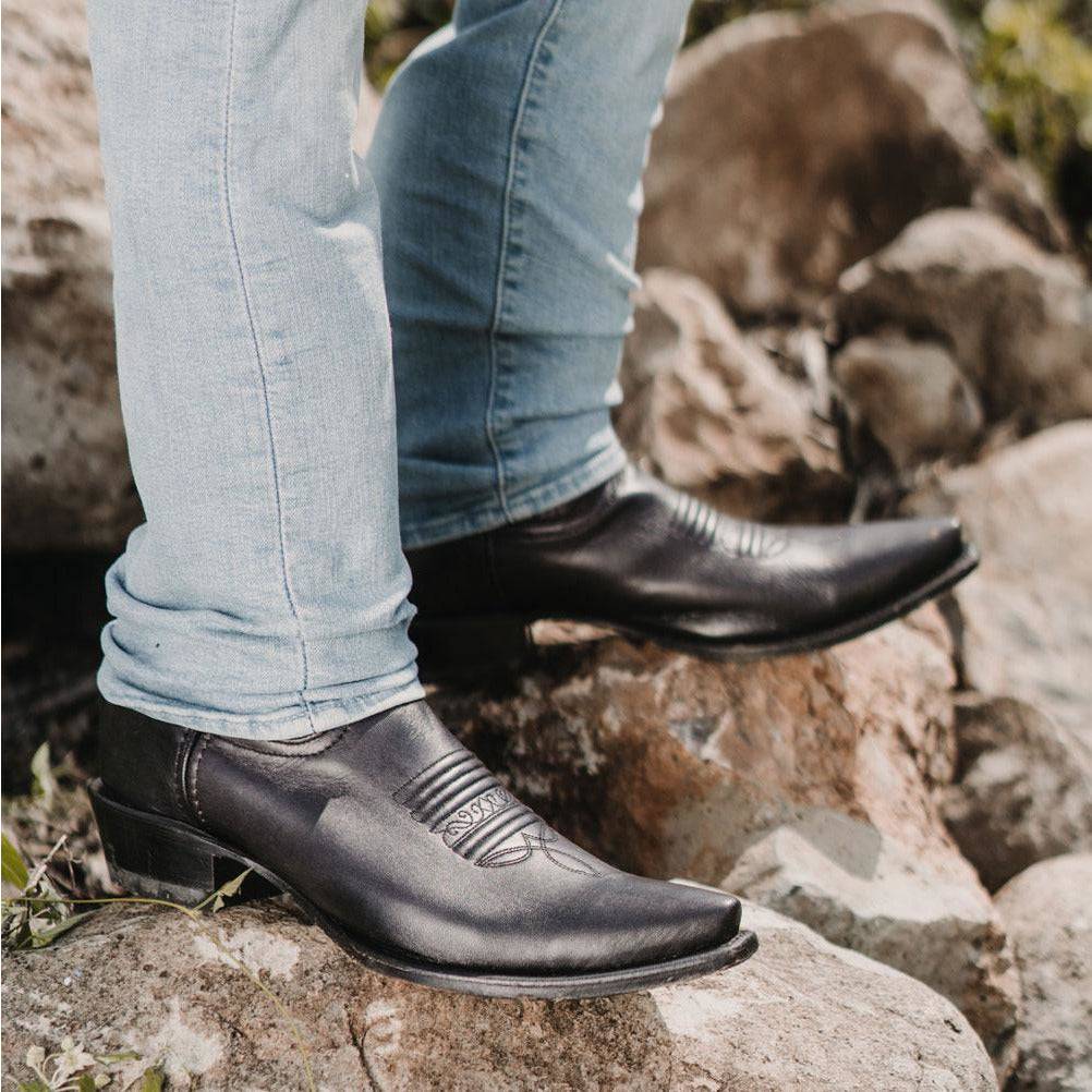 Men's Snip Toe Cowboy Boots Black (H50030) | Soto Boots Soto Boots