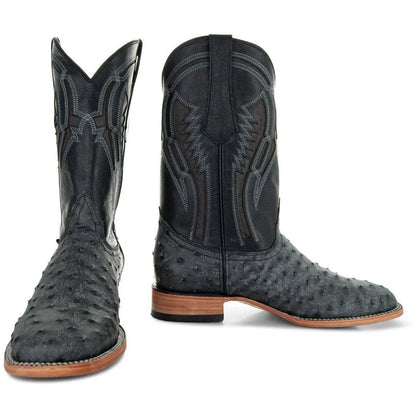 Soto Boots Mens Out of the Wild Black Ostrich Print Boots H50031 Soto Boots