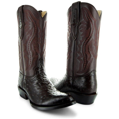 Men's  Brown Ostrich Print Cowboy Boots (H7002) Soto Boots