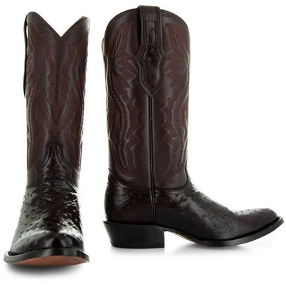 Men's  Brown Ostrich Print Cowboy Boots (H7002) Soto Boots