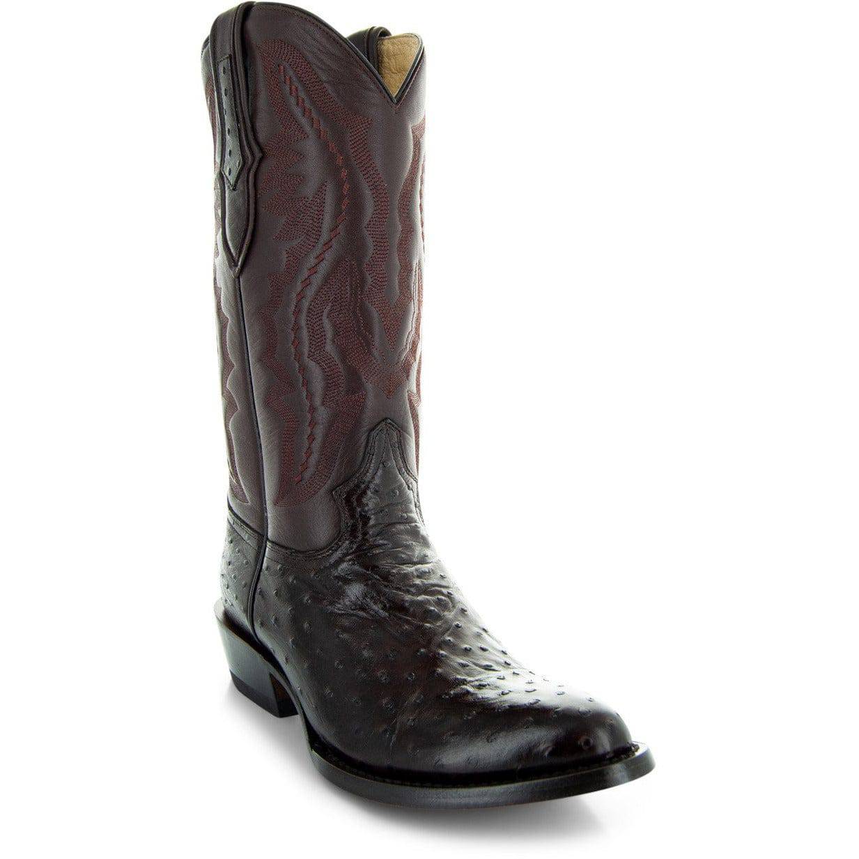 Men's  Brown Ostrich Print Cowboy Boots (H7002) Soto Boots