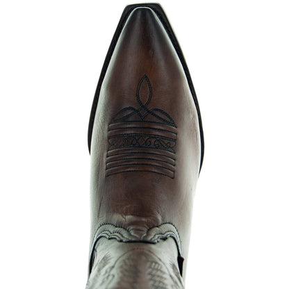 Men's Snip Toe Cowboy Boots Burnished Brown (H50030) Soto Boots
