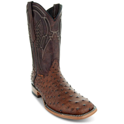 Soto Boots Mens Out of the Wild Cognac Ostrich Print Boots H50031 Soto Boots