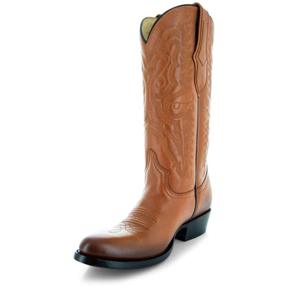 Cowboy Dress Boots | Mens Classic Round-Toe Boots (H7001-Tan) - Get it from Bo