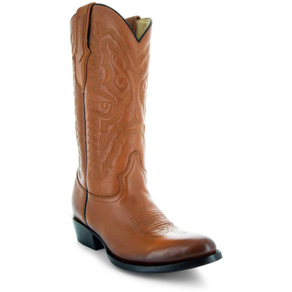 Cowboy Dress Boots | Mens Classic Round-Toe Boots (H7001-Tan) - Get it from Bo