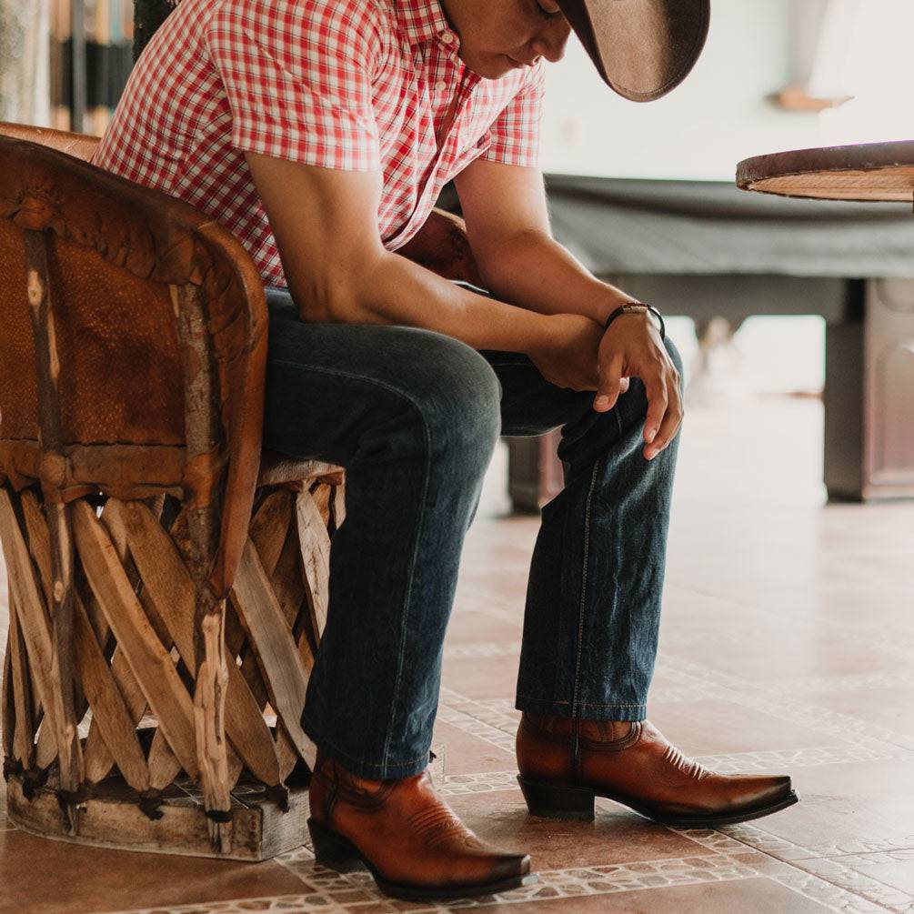 Men's Snip Toe Cowboy Boots Tan (H50030) | Soto Boots Soto Boots
