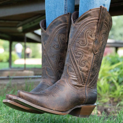 Cheyenne Cowgirl Boots | Women's Snipped Toe Leather Boots (M50041) Soto Boots
