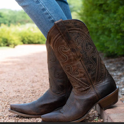 Cheyenne Cowgirl Boots | Women's Snipped Toe Leather Boots (M50041) Soto Boots