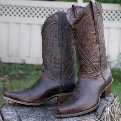 Cheyenne Cowgirl Boots | Women's Snipped Toe Leather Boots (M50041) Soto Boots