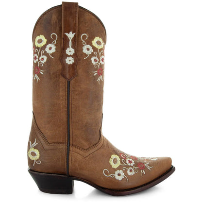Women's Snipped Toe Western Boots | Floral Showstopper Cowgirl Boots (M50044) Soto Boots
