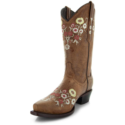 Women's Snipped Toe Western Boots | Floral Showstopper Cowgirl Boots (M50044) Soto Boots