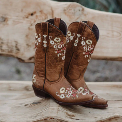 Women's Snipped Toe Western Boots | Floral Showstopper Cowgirl Boots (M50044) Soto Boots