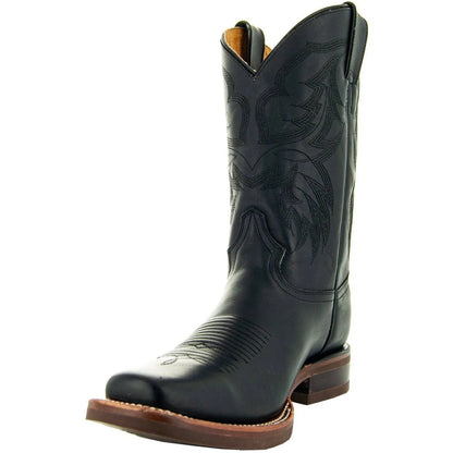 Black Square Toe Leather Cowboy Boots H4002 Soto Boots