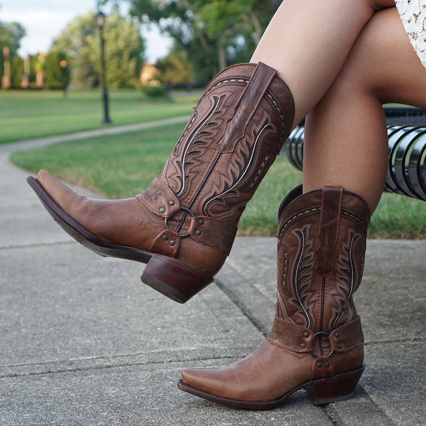 Women's Harness Boots | Brown Leather Harness Boots (M50039) Soto Boots