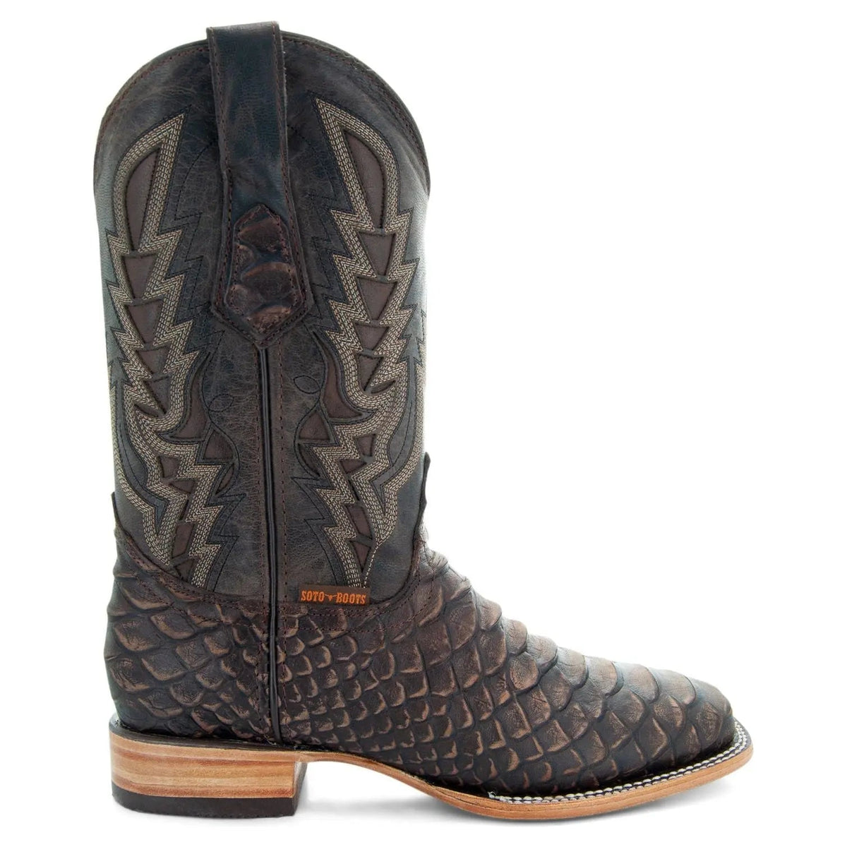 Soto Boots Mens Brown Python Print Boots H50032 - Get it from Bo
