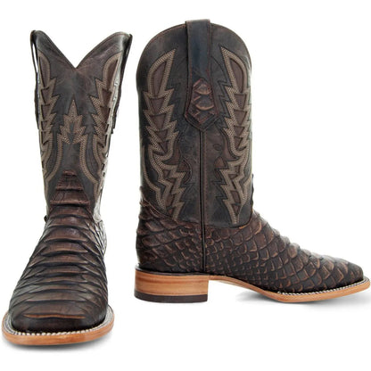 Soto Boots Mens Brown Python Print Boots H50032 - Get it from Bo