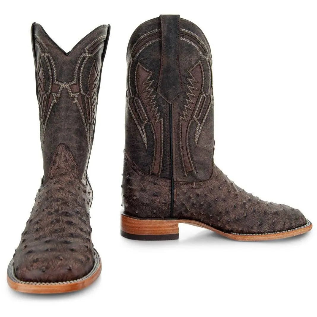 Soto Boots Mens Out of the Wild Brown Ostrich Print Boots H50031 - Get it from Bo
