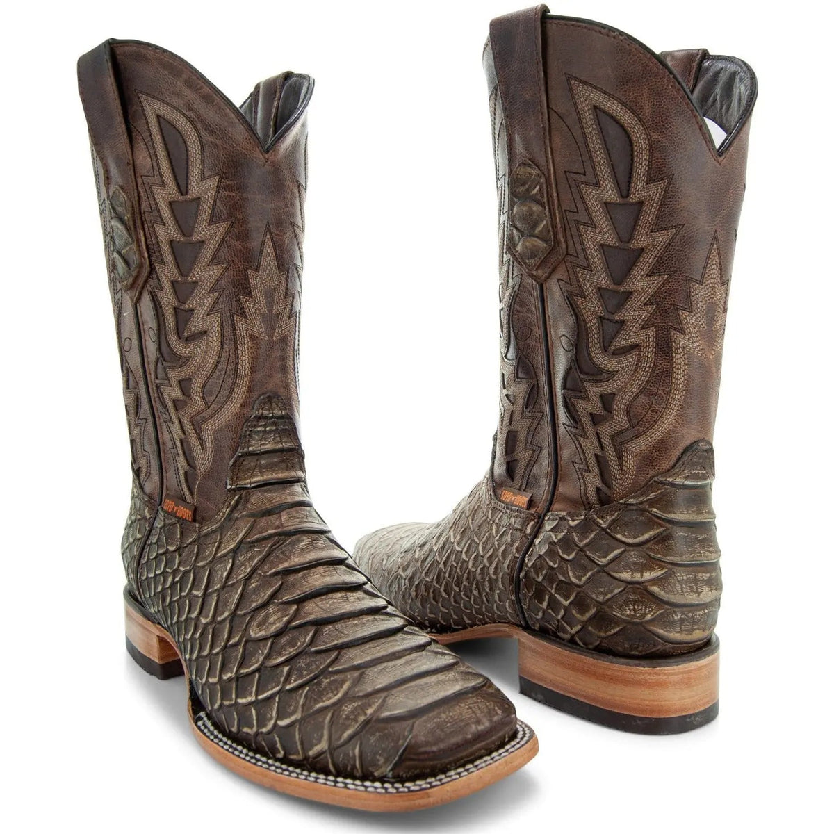 Soto Boots Mens Tan Python Print Boots H50032 - Get it from Bo
