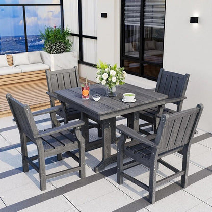Spacious Five Piece Outdoor Dining Set with Umbrella Hole - Get it from Bo