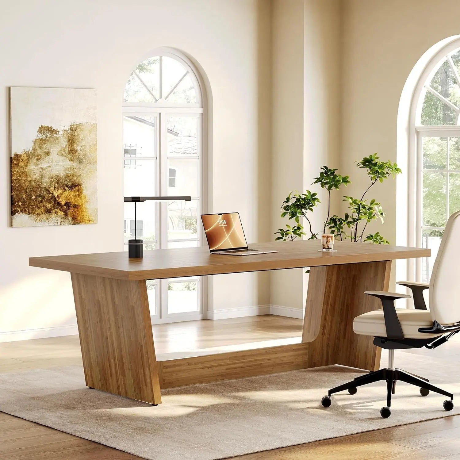 Spacious Wooden Executive Desk for Home Office Use - Get it from Bo