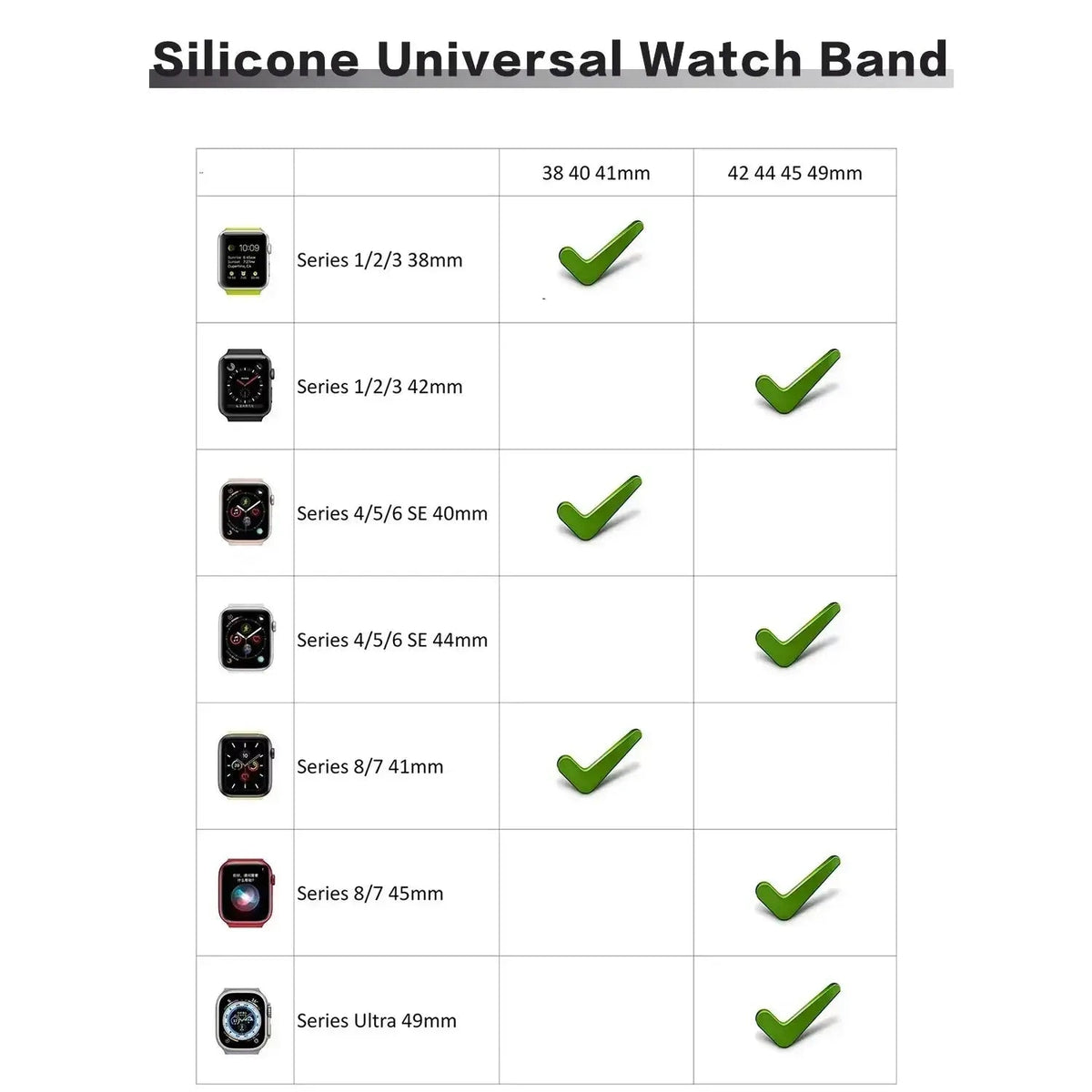 Sport Band Compatible with Apple Watch Bands 49/45/44/42/41/40 /38 Men Women Soft Silicone Band - Get it from Bo