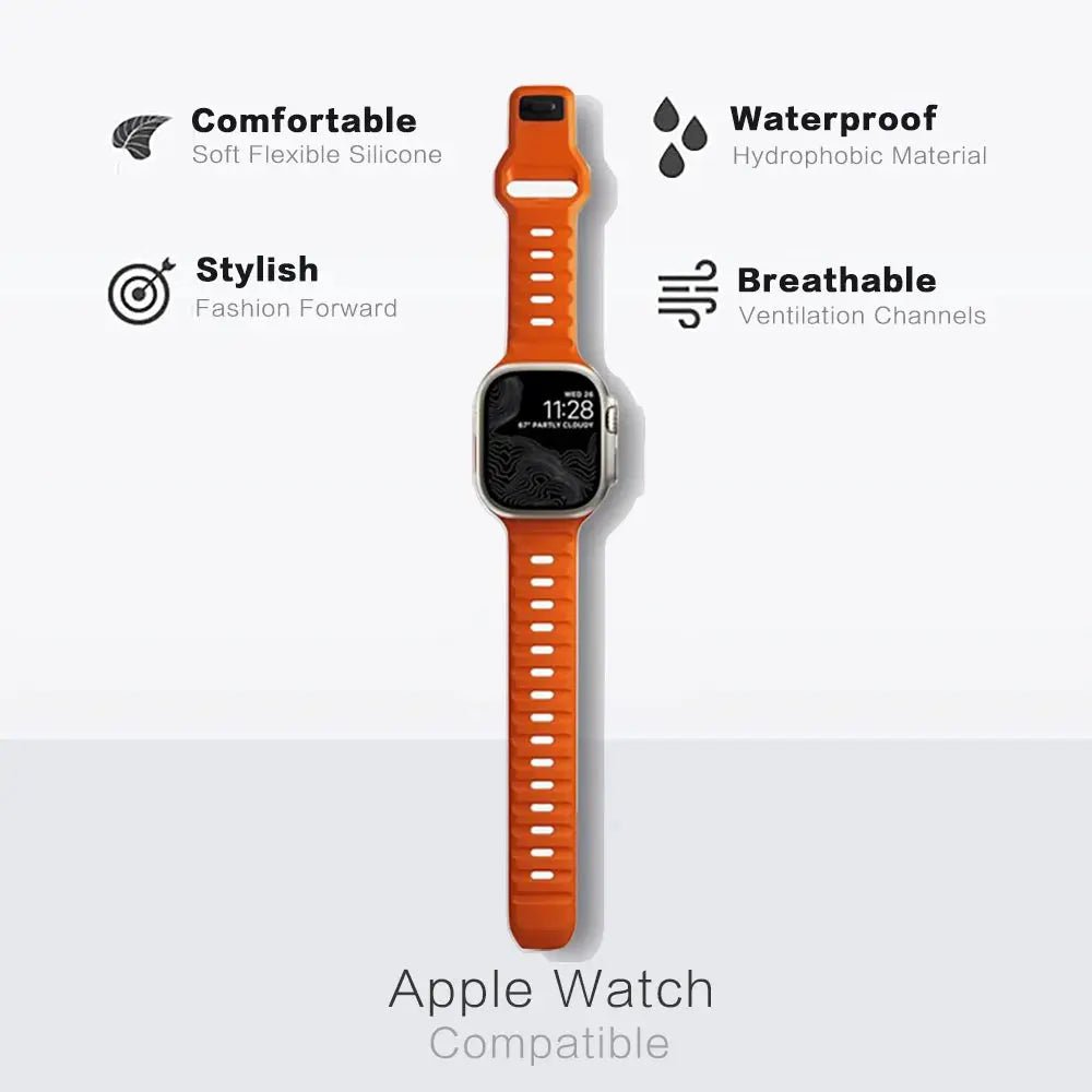 Sport Band Compatible with Apple Watch Bands 49/45/44/42/41/40 /38 Men Women Soft Silicone Band - Get it from Bo