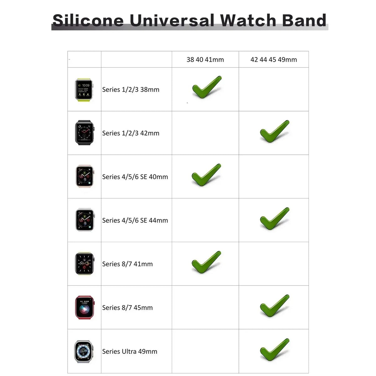 Sport Band Compatible with Apple Watch Bands 49/45/44/42/41/40 /38 Men Women Soft Silicone Band - Get it from Bo
