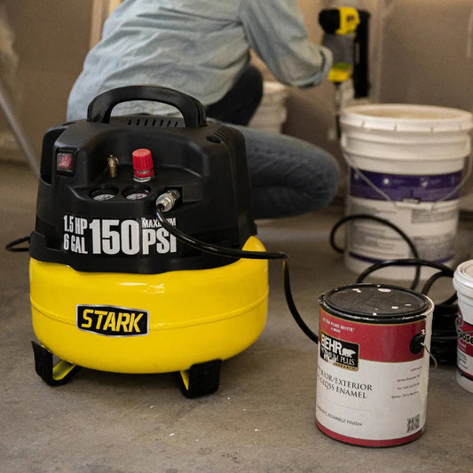 Stark USA 6 Gal. Air Compressor Include Brad Nailer Straight Nail Gun Staple - Get it from Bo