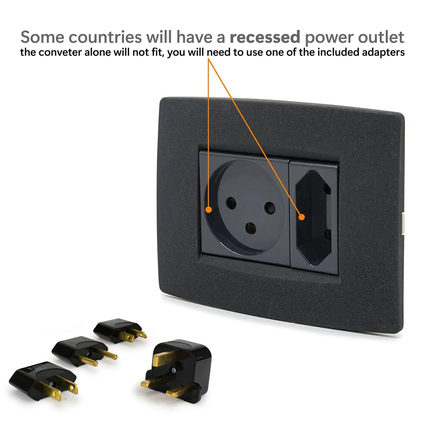 Step-down Travel Voltage Converter and Adapter Kit with Pouch - Get it from Bo