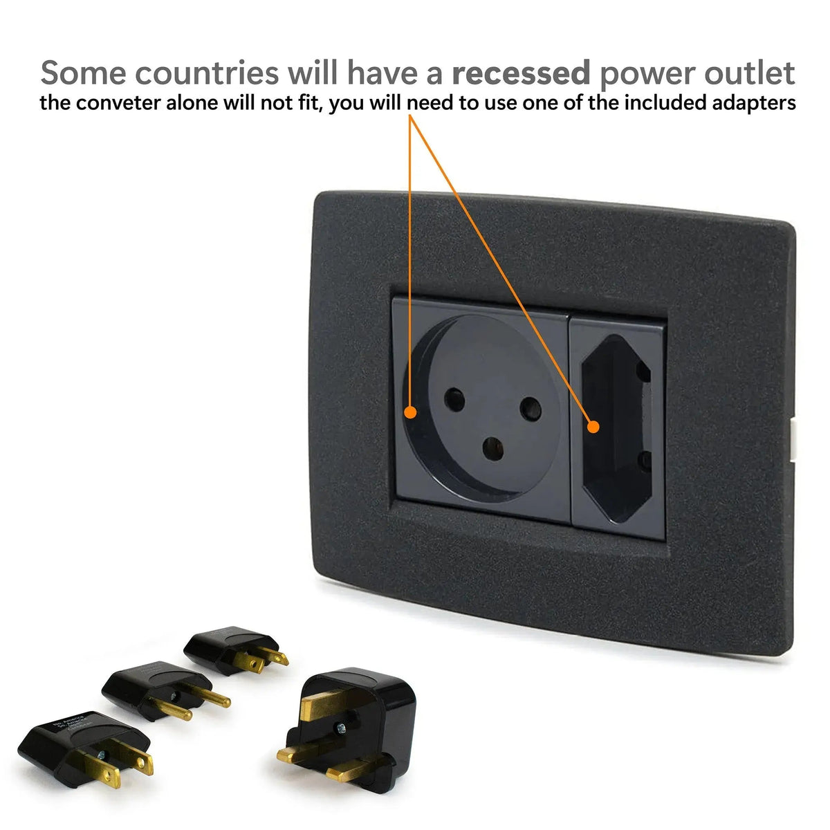 Step-down Travel Voltage Converter and Adapter Kit with Pouch - Get it from Bo