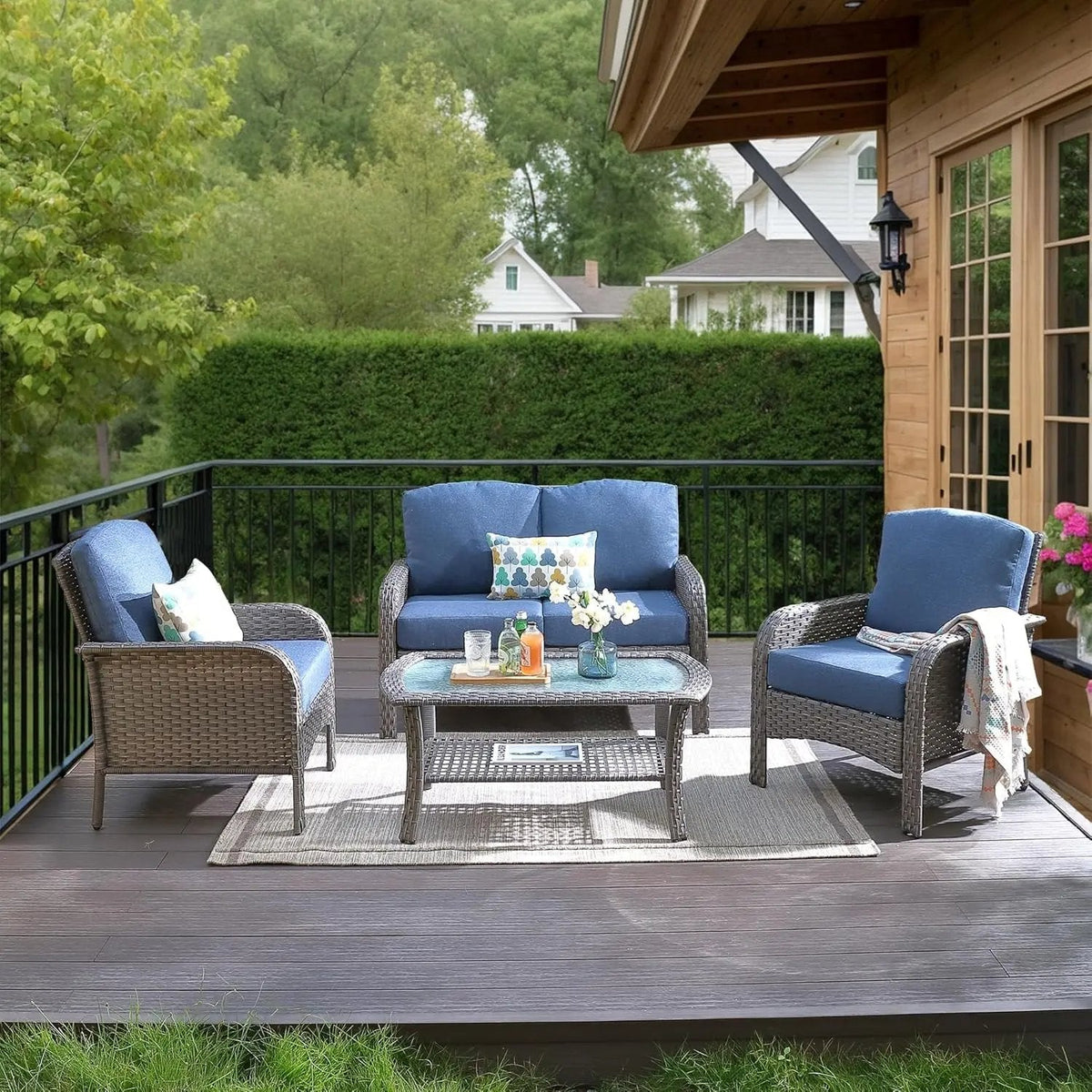 Stylish Outdoor Wicker Furniture Set with Comfortable Seating - Get it from Bo