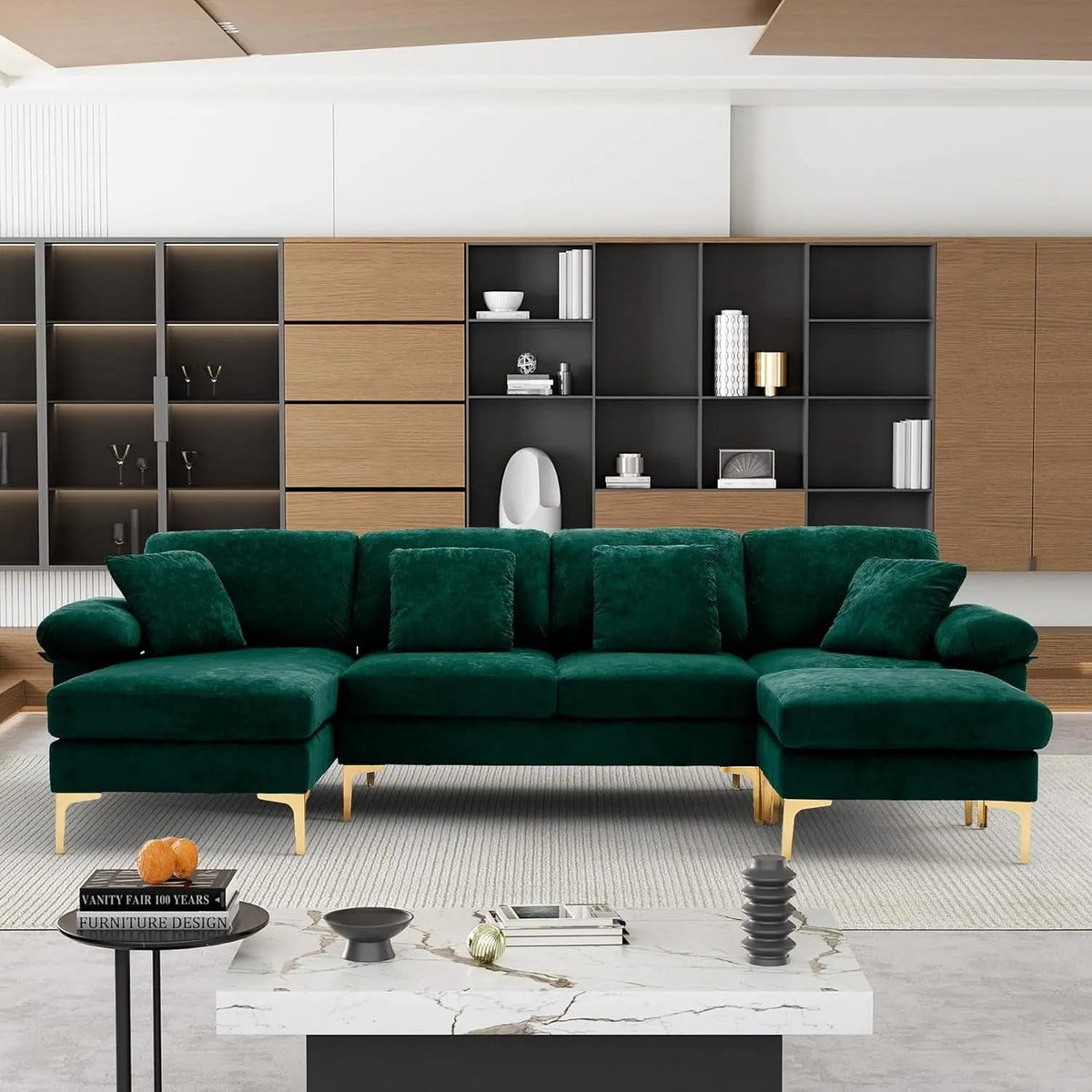 Stylish U Shaped Sectional Sofa Couch with Ottoman - Get it from Bo