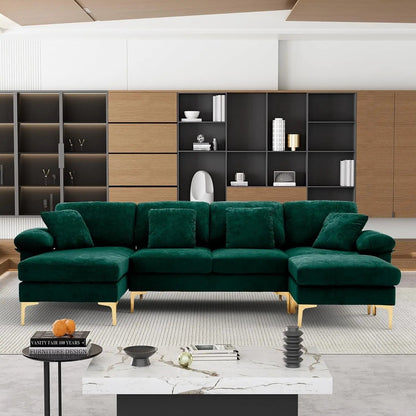Stylish U Shaped Sectional Sofa Couch with Ottoman - Get it from Bo