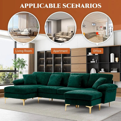 Stylish U Shaped Sectional Sofa Couch with Ottoman - Get it from Bo