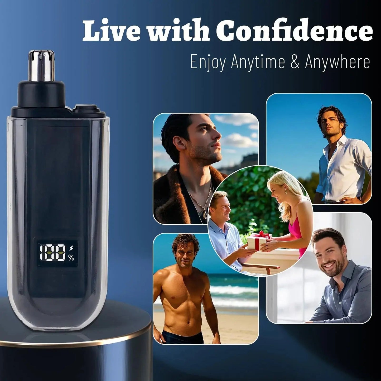 Suitable for men, USB charging nose and ear hair trimmer portable electric nose hair clipper, mini compact design, quick chargin - Get it from Bo