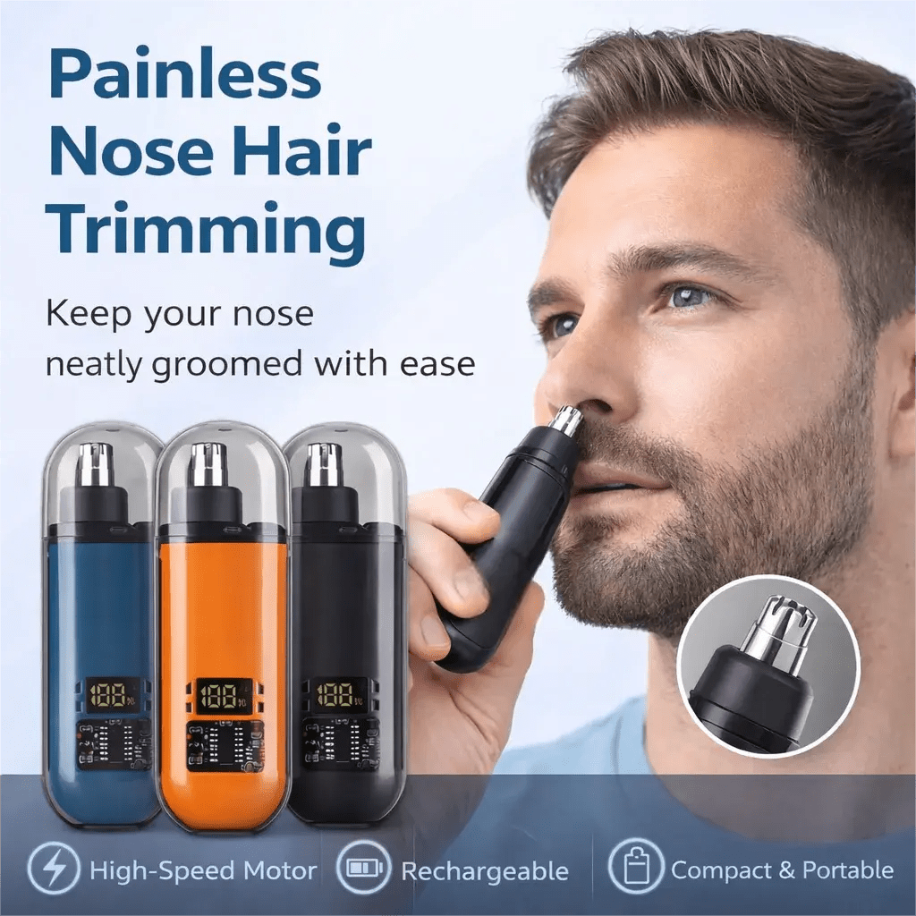 Suitable for men, USB charging nose and ear hair trimmer portable electric nose hair clipper, mini compact design, quick chargin - Get it from Bo