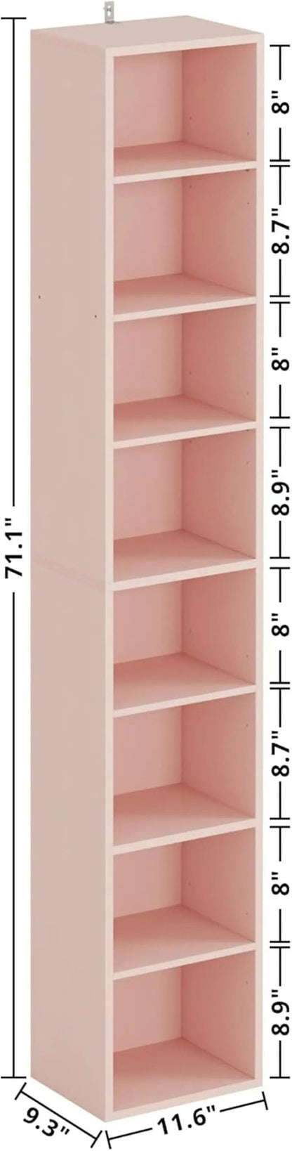 Tall Narrow Eight Tier Corner Bookcase For Home Office - Get it from Bo