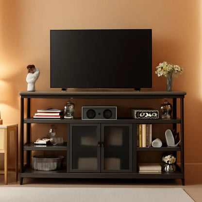 Tall TV Stand for 65 Inch TV With Storage Cabinet Grey Oak - Get it from Bo