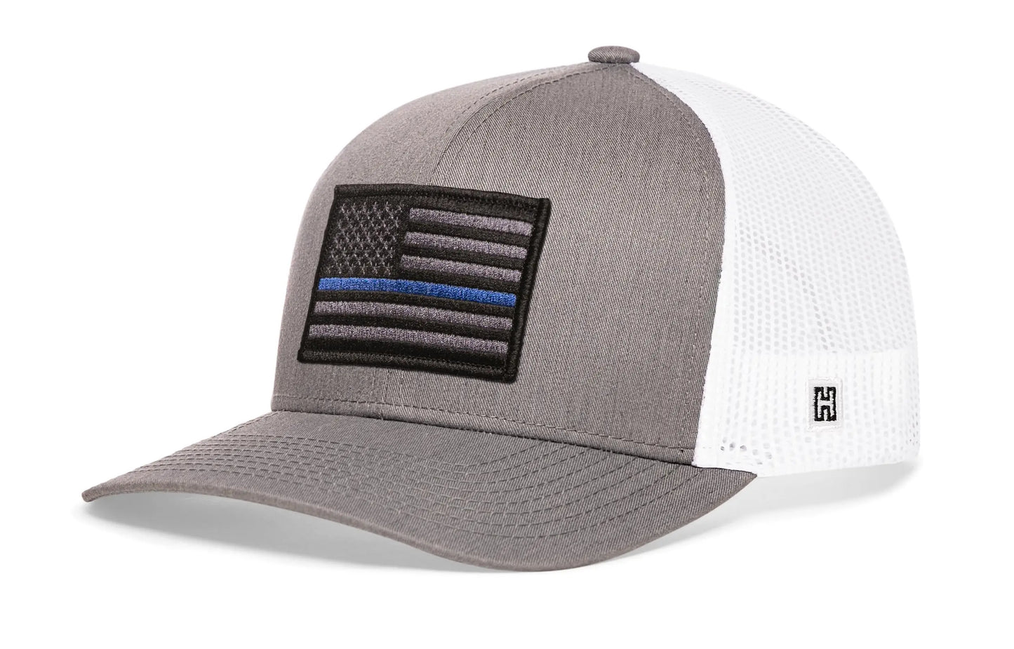 Thin Blue Line Trucker Hat  |  Black Police Tactical Snapback