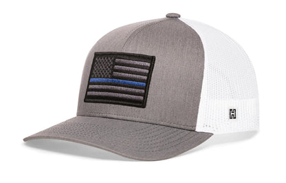 Thin Blue Line Trucker Hat  |  Black Police Tactical Snapback