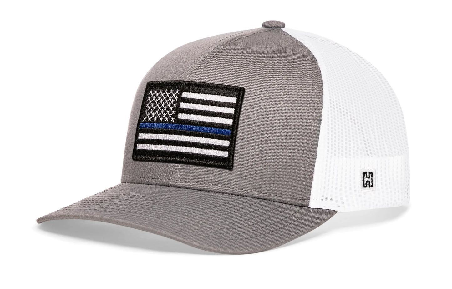 Thin Blue Line Trucker Hat  |  Black Police Snapback