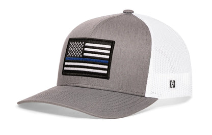 Thin Blue Line Trucker Hat  |  Black Police Snapback