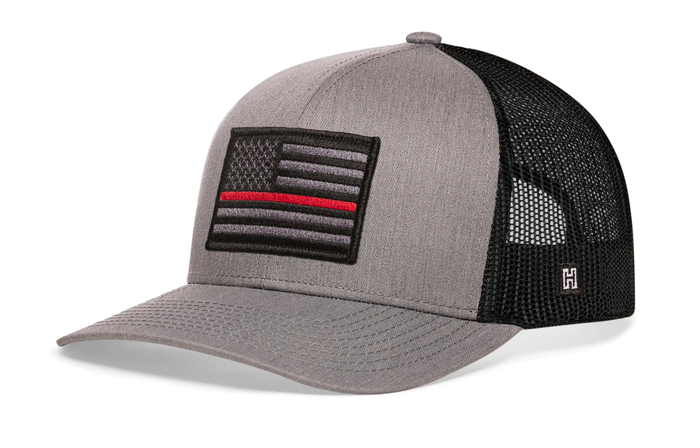 Thin Red Line Trucker Hat  |  Black Fire Tactical Snapback