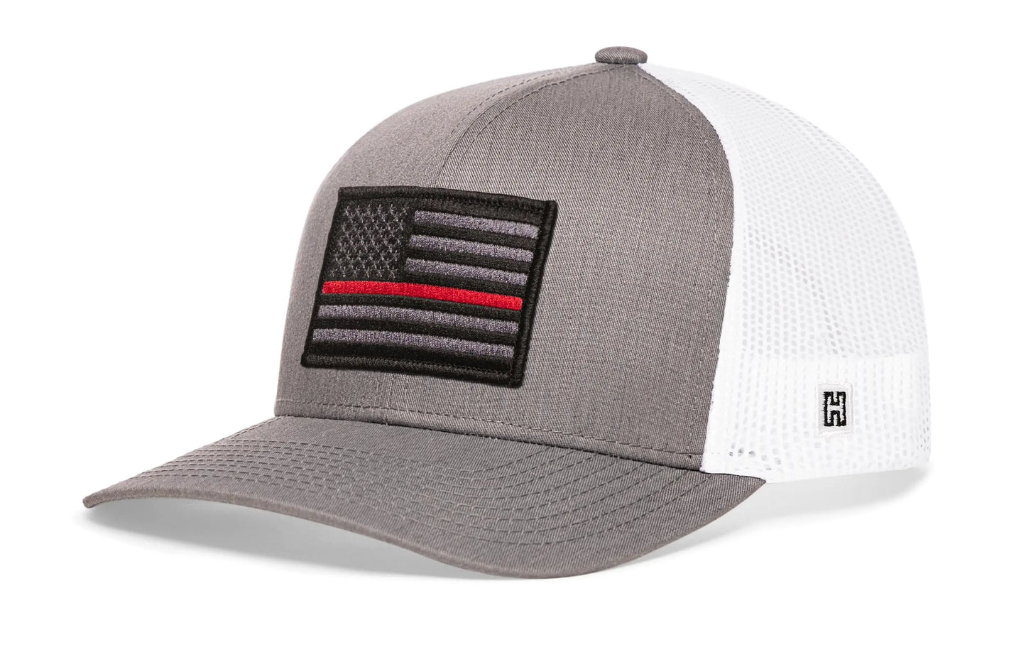 Thin Red Line Trucker Hat  |  Black Fire Tactical Snapback