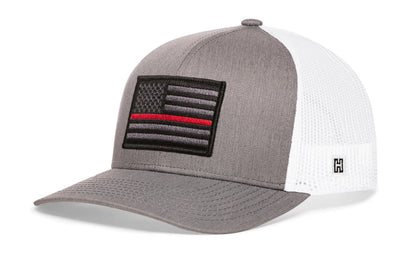 Thin Red Line Trucker Hat  |  Black Fire Tactical Snapback