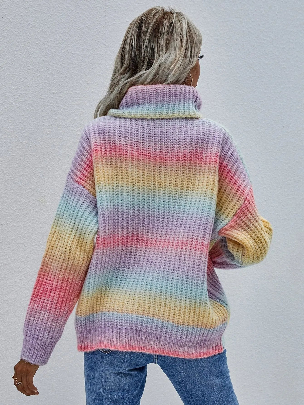 Tie Dye Cowl Neck Knit Sweater - Get it from Bo