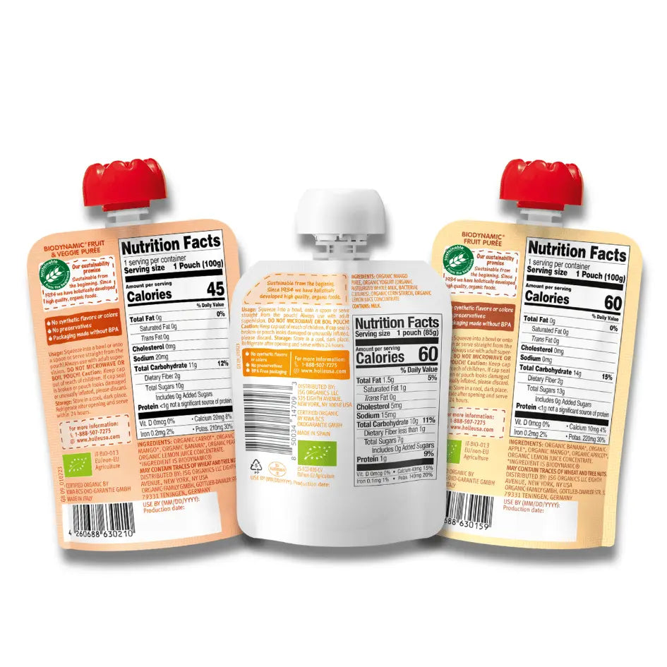 Tropical Bundle: Yogurt with Mango, Carrot Cat, Banana Llama Holle USA