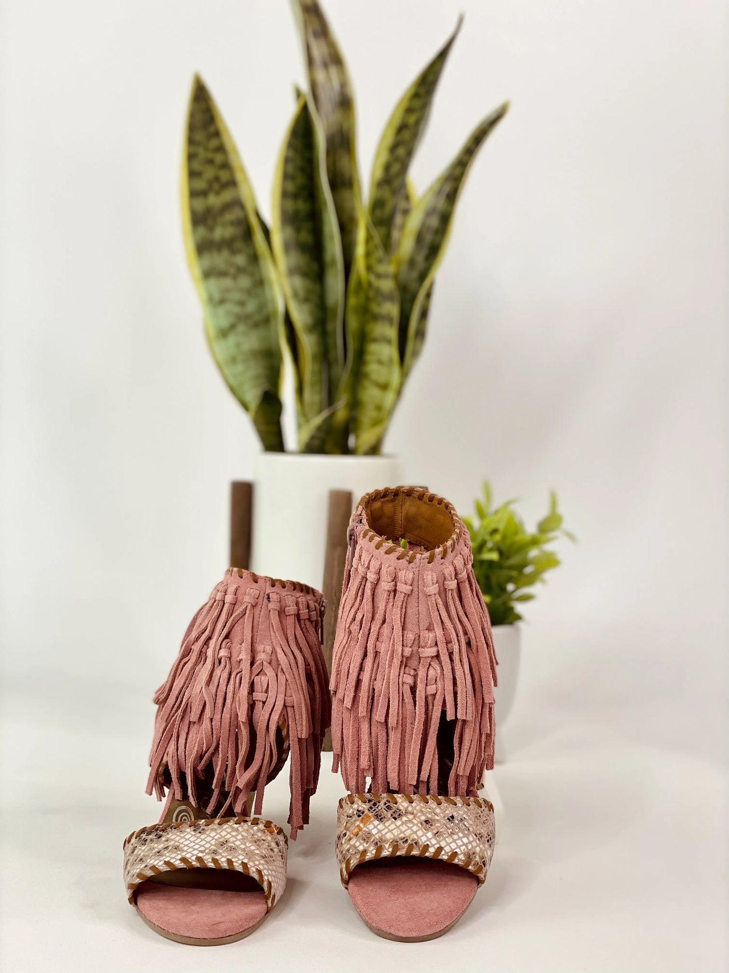 True Fringe Wedge in Blush Naughty Monkey